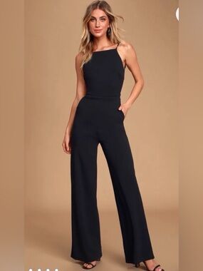 Lulus Women’s Black Something to Behold Jumpsuit Small